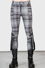 Load image into Gallery viewer, Pantalons Unisexes Strappy Office Riot [TARTAN GRIS]
