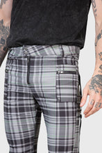 Load image into Gallery viewer, Pantalons Unisexes Strappy Office Riot [TARTAN GRIS]
