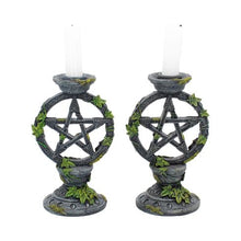 Load image into Gallery viewer, Bougeoirs Wiccan Pentagram 15cm
