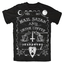 Load image into Gallery viewer, T-Shirt Hail Satan And Drink Coffee
