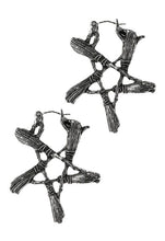 Charger l&#39;image dans la galerie, Boucles d&#39;Oreilles Broom Pentagram [ARGENT]

