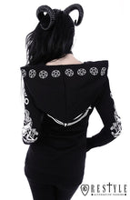 Charger l&#39;image dans la galerie, eng_pl_Gothic-Blouse-with-oversized-hood-ram-skull-and-pentagram-RITUAL-HOODIE-1745_7.jpg
