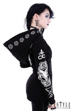 Charger l&#39;image dans la galerie, eng_pl_Gothic-Blouse-with-oversized-hood-ram-skull-and-pentagram-RITUAL-HOODIE-1745_6.jpg
