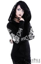 Charger l&#39;image dans la galerie, eng_pl_Gothic-Blouse-with-oversized-hood-ram-skull-and-pentagram-RITUAL-HOODIE-1745_1.jpg
