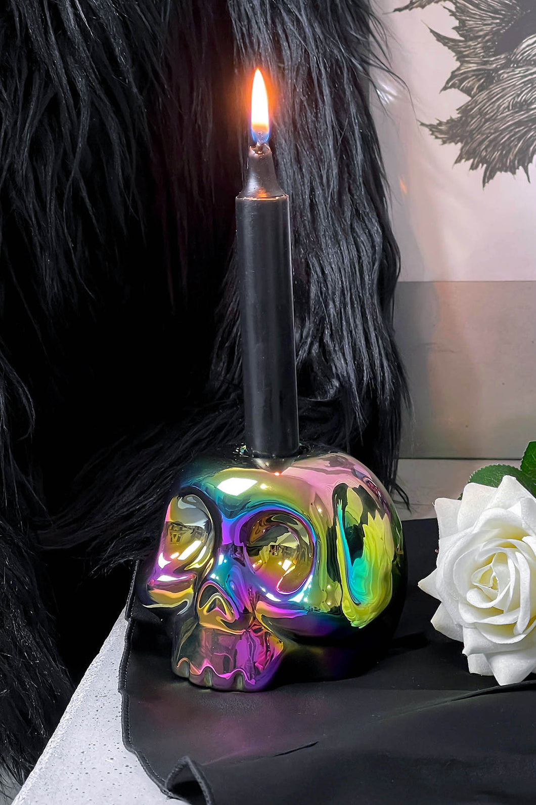 Bougeoir Rainbow Skulls