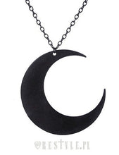 Charger l&#39;image dans la galerie, Collier Crescent Moon Textured [NOIR] (I24)
