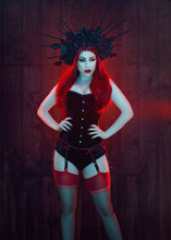 Load image into Gallery viewer, Corset Overbust Elegant [VELOURS NOIR] [PLUS] (I24)
